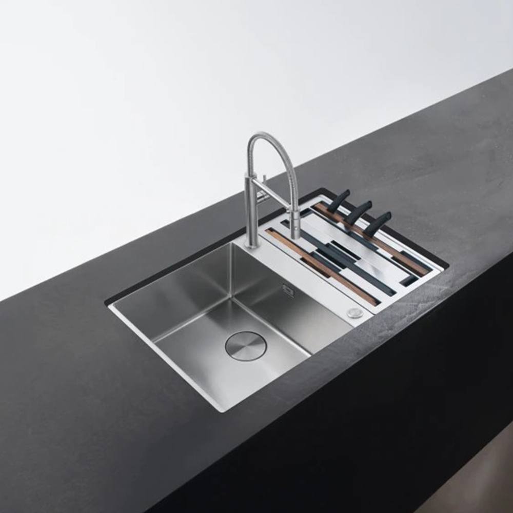 Franke Box Center BWX 120-41-27, встраиваемая снизу кухонная мойка 82х52хh20 см, цвет полированная сталь