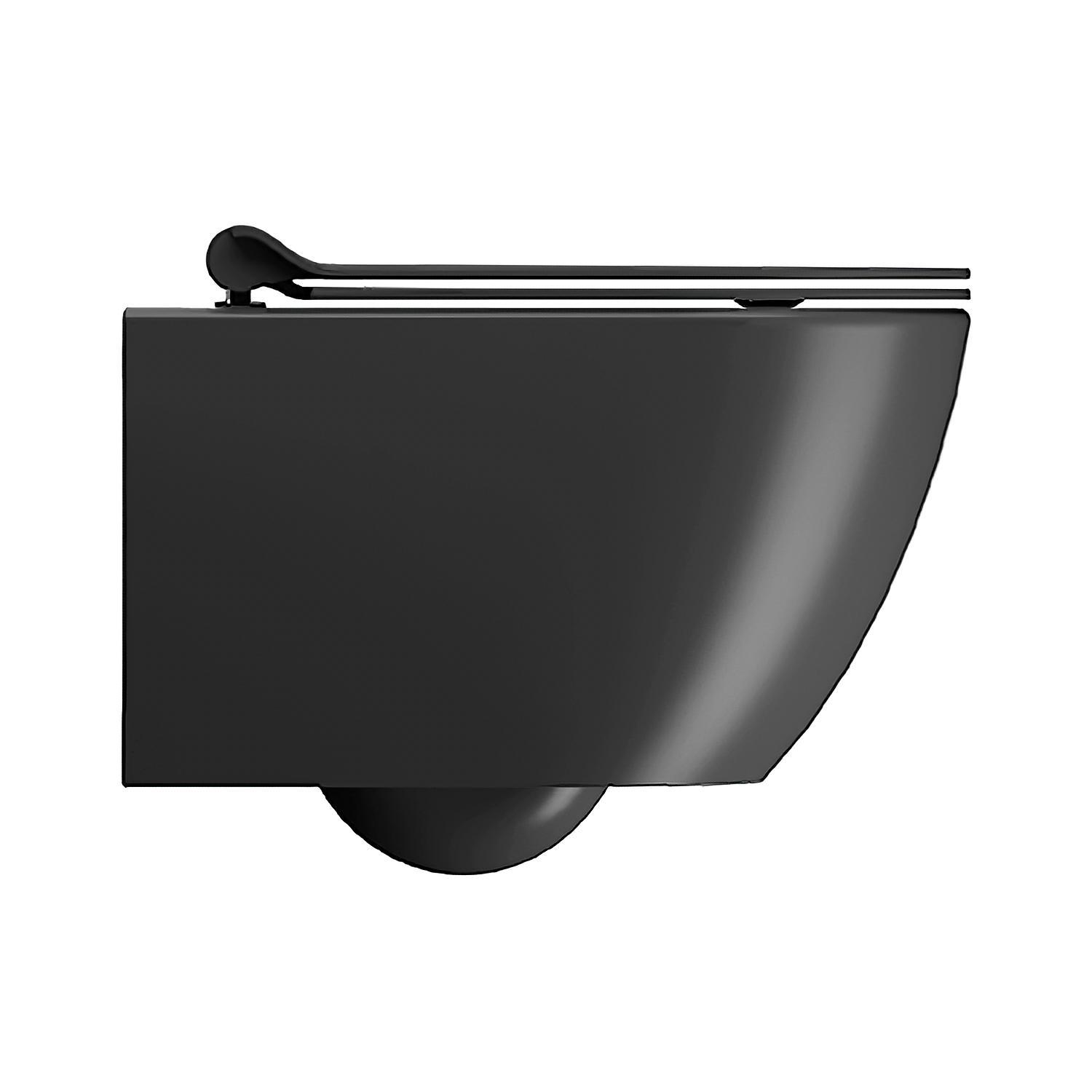 GSI Pura, подвесной безободковый унитаз 36х50 см (без сиденья), Swirlflush, Dualglaze, цвет Ardesia