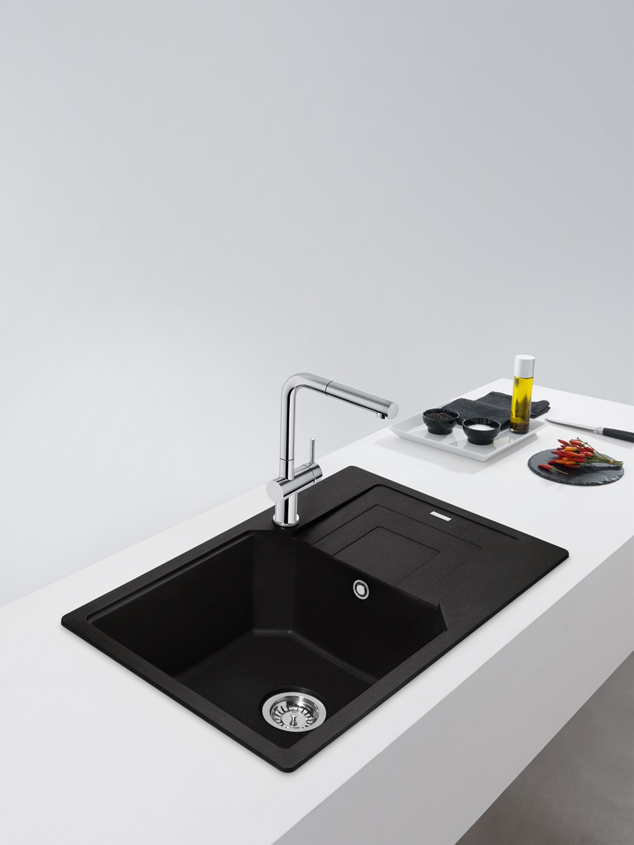 Franke Urban UBG 611-78L, встраиваемая (2 варианта) кухонная мойка 78х50хh22 см, 
цвет оникс