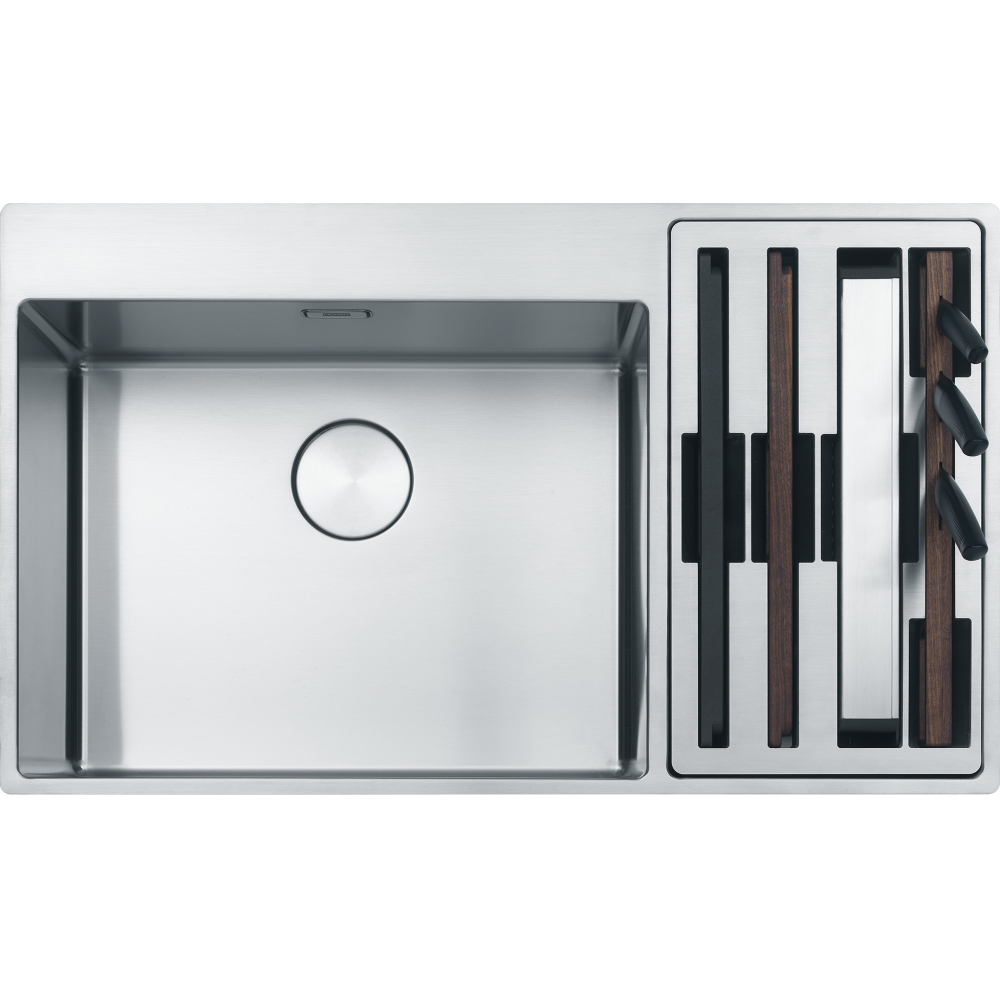 Franke Box Center BWX 220-54-27TL, встраиваемая (2 варианта) кухонная мойка 86х51хh20 см, цвет полированная сталь