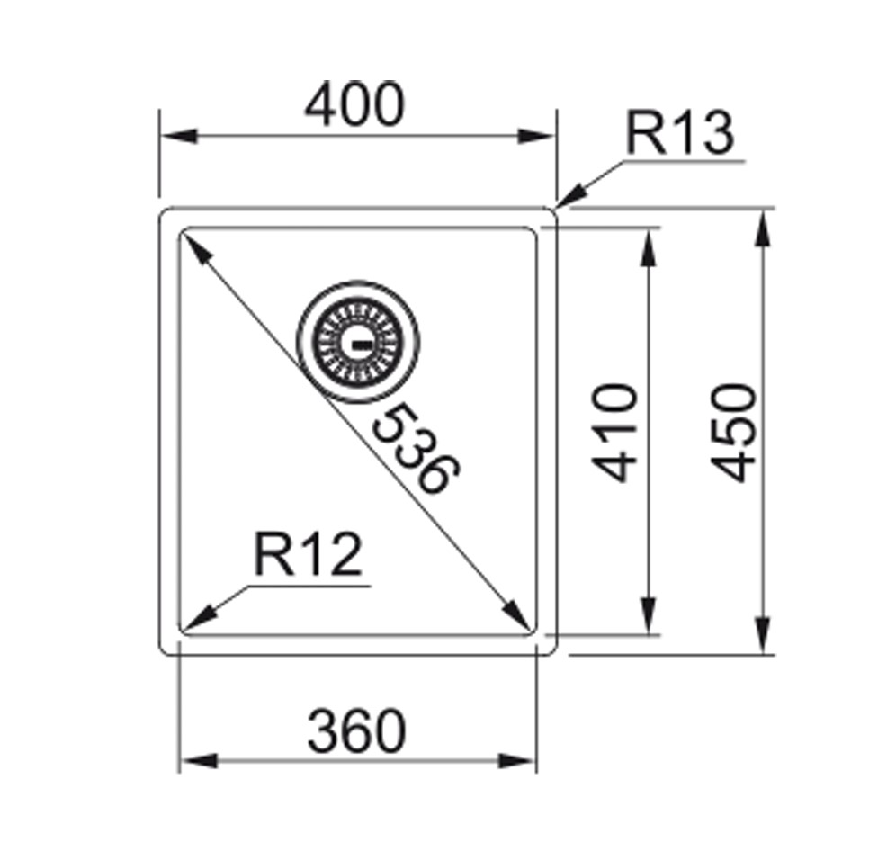 Franke Box BXX 210-36, встраиваемая (3 варианта) кухонная мойка 40х45хh20 см, 
цвет полированная сталь