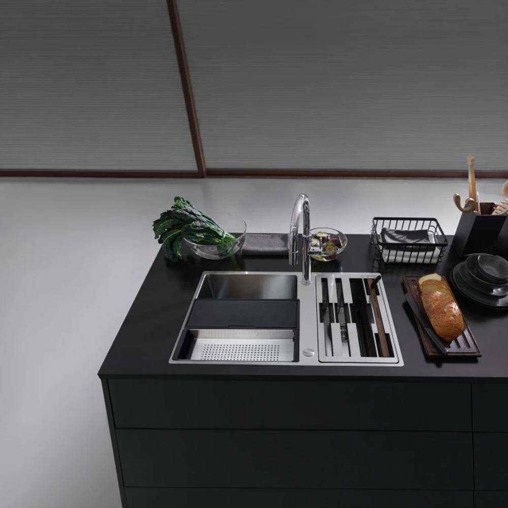 Franke Box Center BWX 120-41-27, встраиваемая снизу кухонная мойка 82х52хh20 см, цвет полированная сталь