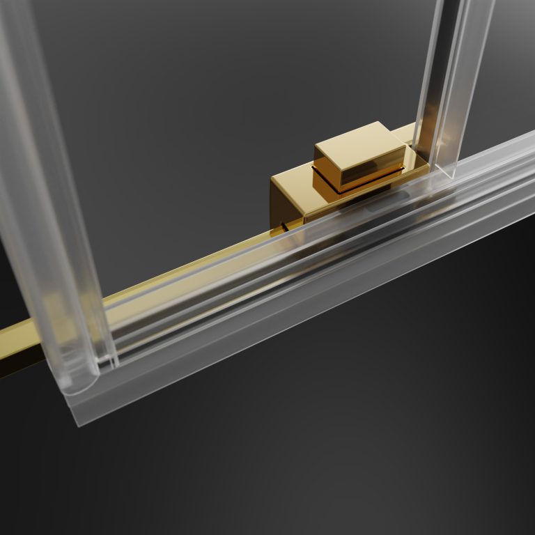 Radaway Idea KDD 100L, левая часть душевого угла 100 см, 
стекло прозрачное, профиль золото