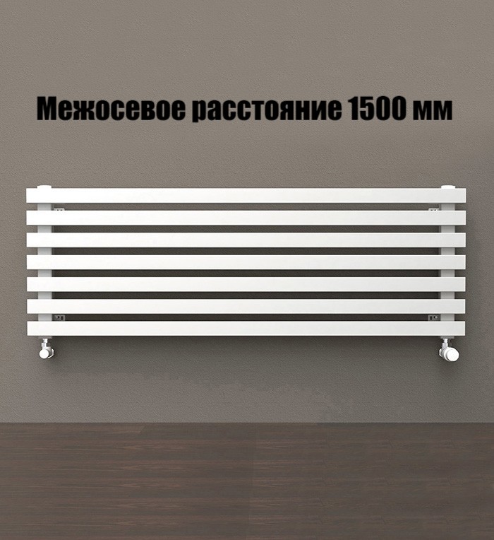 KZTO Quadrum 40H 1500-4, радиатор без термоклапана 158хh24.1 см, подкл. нижнее по краям, цвет белый муар