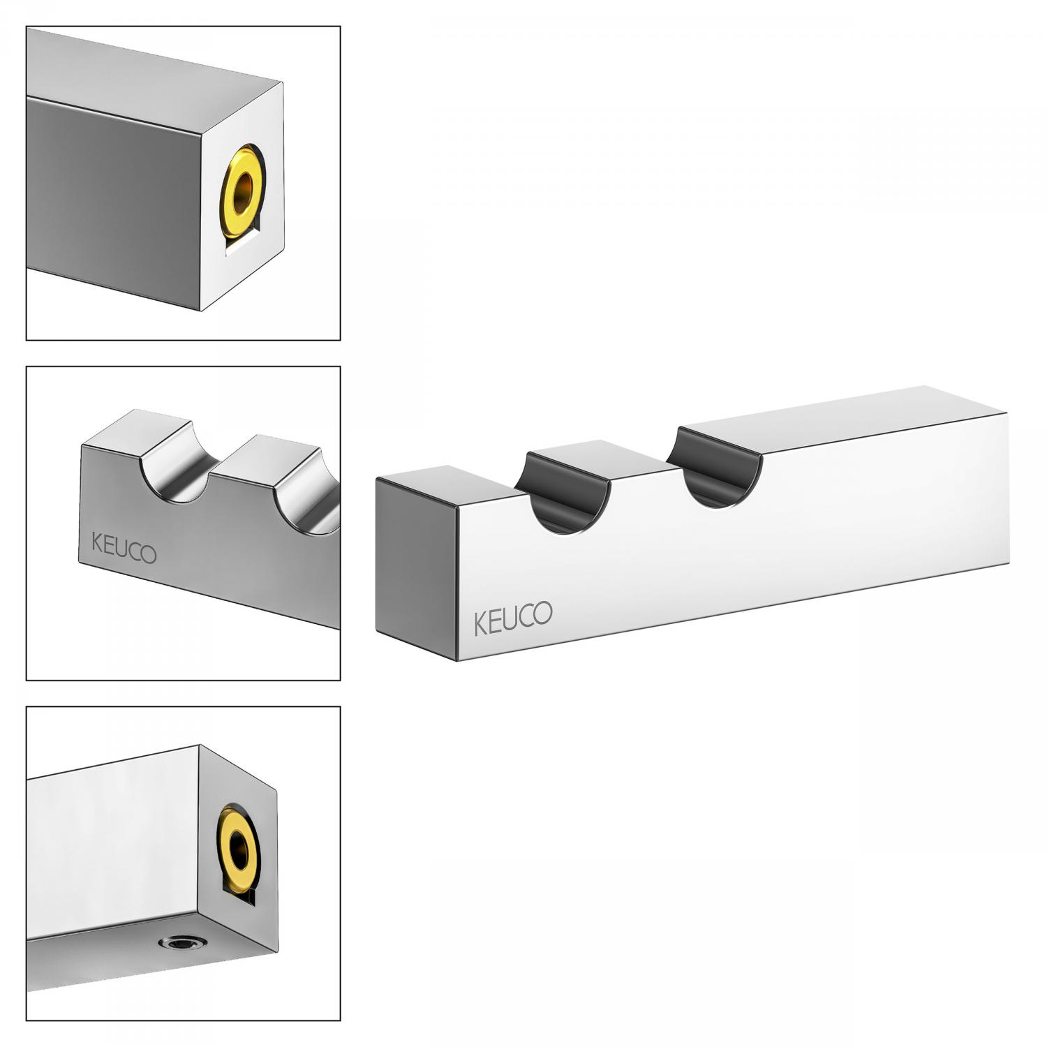 Keuco Edition 90 Square, крючок двойной, цвет хром