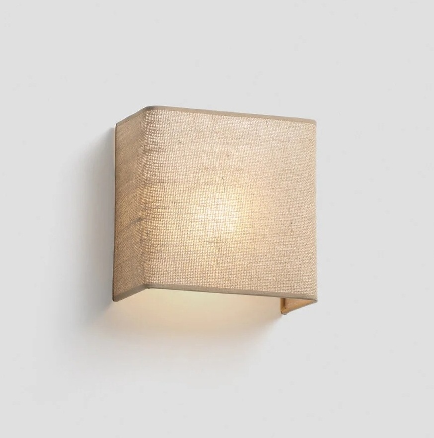 Faro Otton SQ 200, настенный квадратный светильник 66400-106 из джута, цвет коричневый