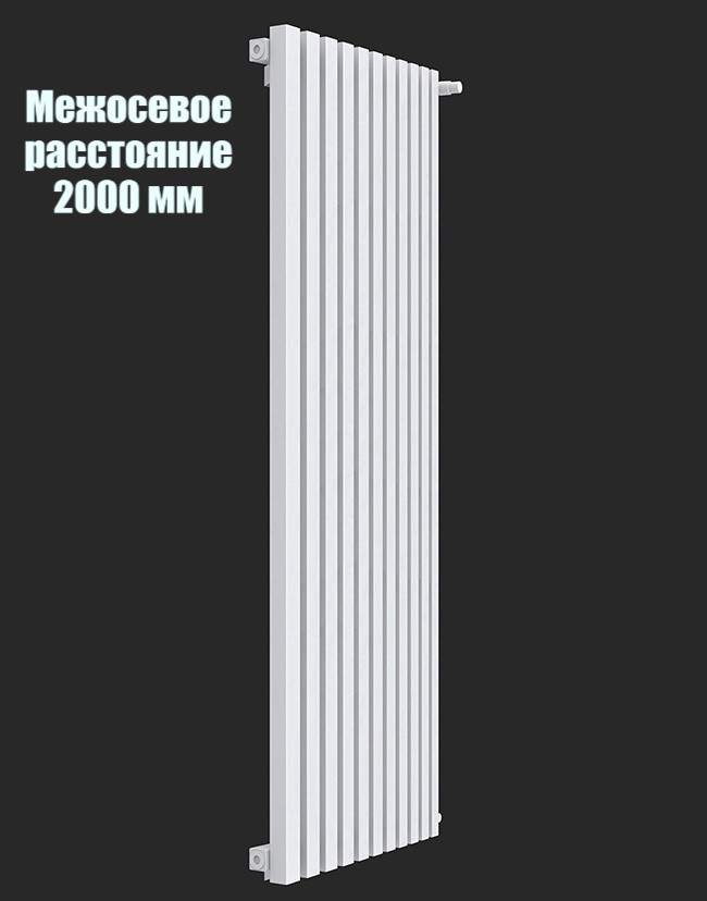 KZTO Quadrum 40V 2000-10, радиатор без термоклапана 60.1хh208 см, подключение боковое, цвет белый муар
