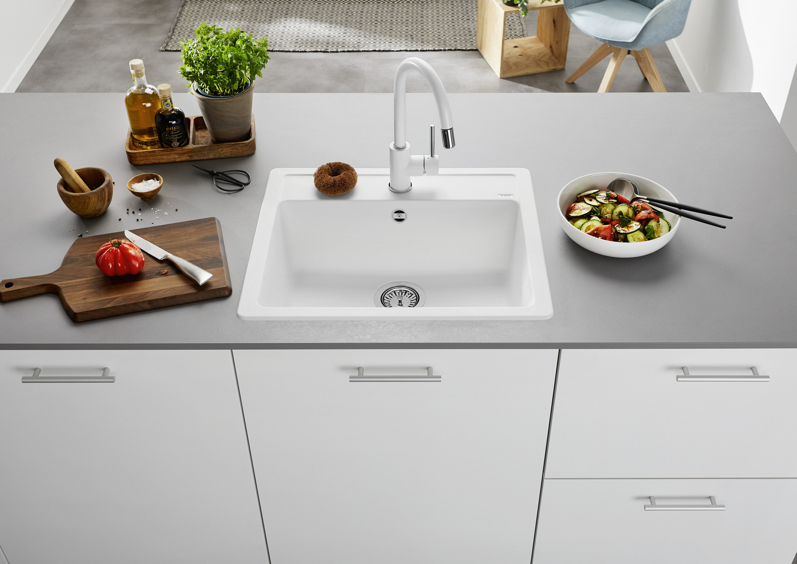 Blanco Legra 6, 523334, встраиваемая сверху кухонная мойка 58.5х51хh20 см, цвет белый матовый