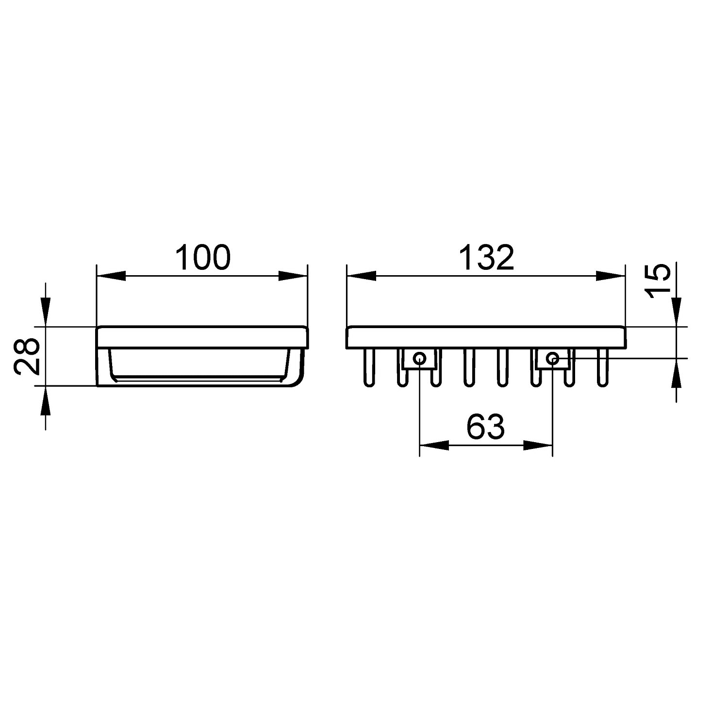 Keuco, прямоугольная мыльница - решетка 13.2х10хh2.8 см, цвет хром