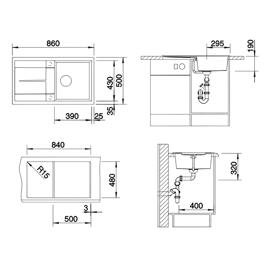Кухонная мойка Blanco Metra 5 S черный 525918