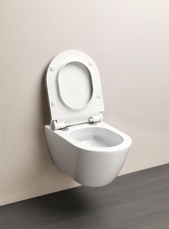 GSI Pura, подвесной унитаз 36х55 см (без сиденья), Swirlflush, Dualglaze, цвет белый глянцевый