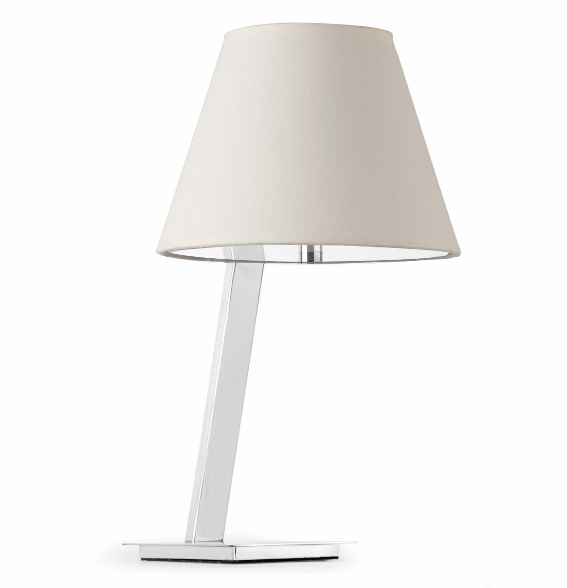 Настольная лампа Faro Moma 68500, белый абажур из ткани, хром