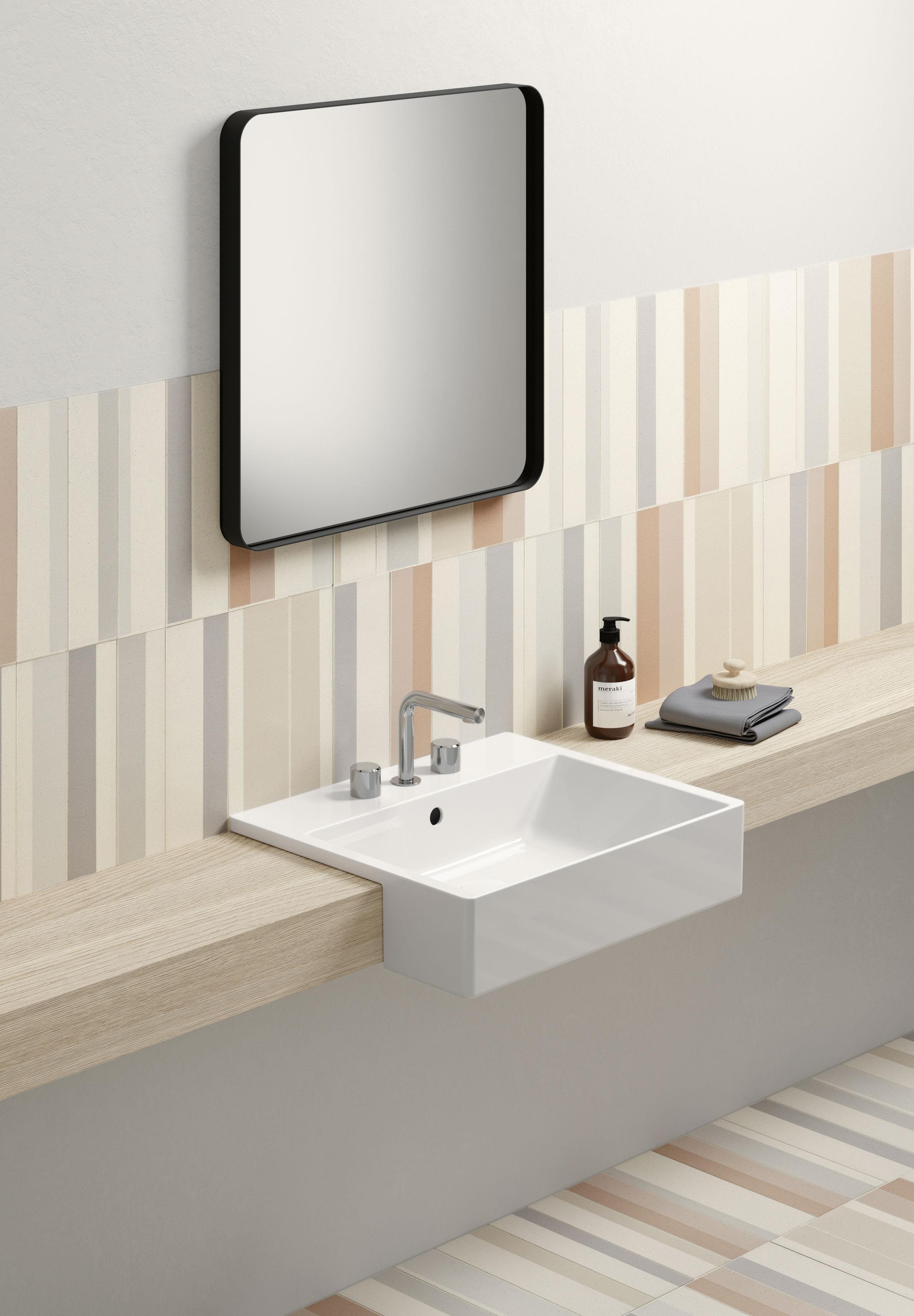 GSI Kube X, полувстраиваемая раковина 55х47хh14.5 см, Extraglaze, цвет белый глянцевый