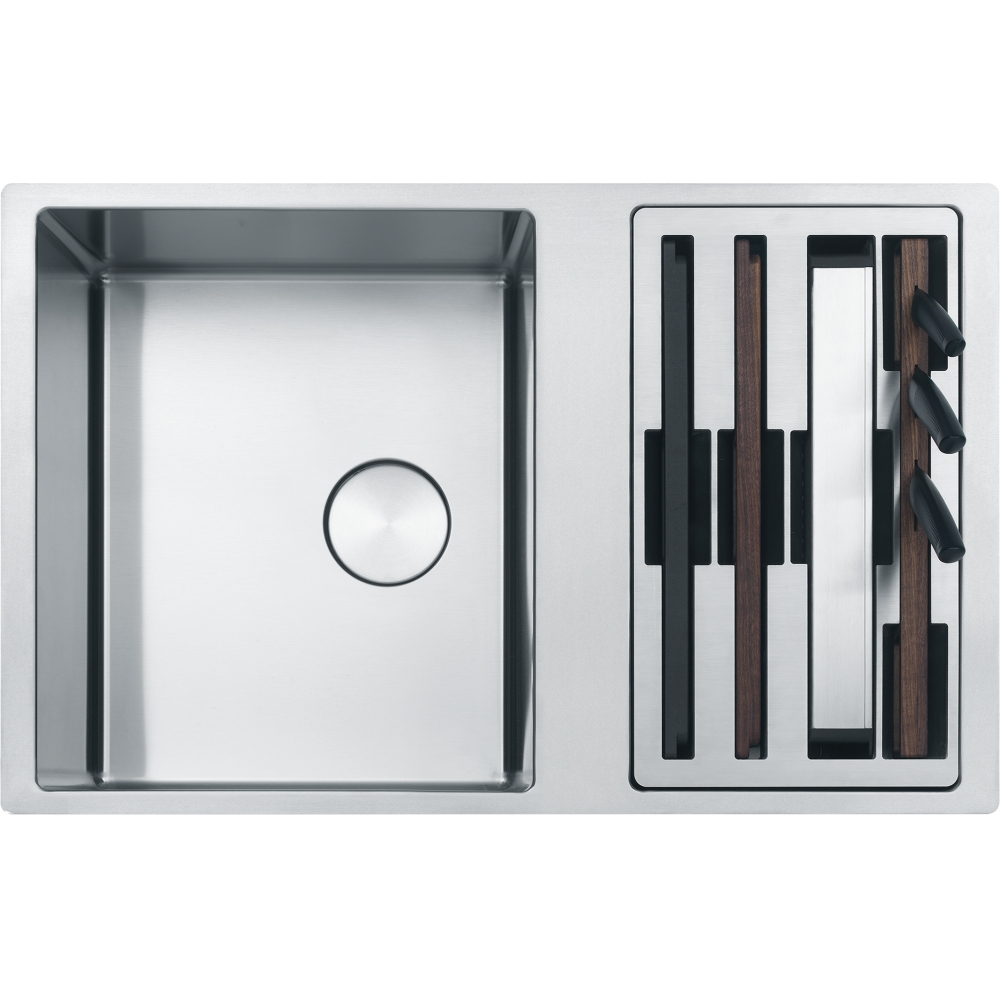 Franke Box Center BWX 120-41-27, встраиваемая снизу кухонная мойка 82х52хh20 см, цвет полированная сталь