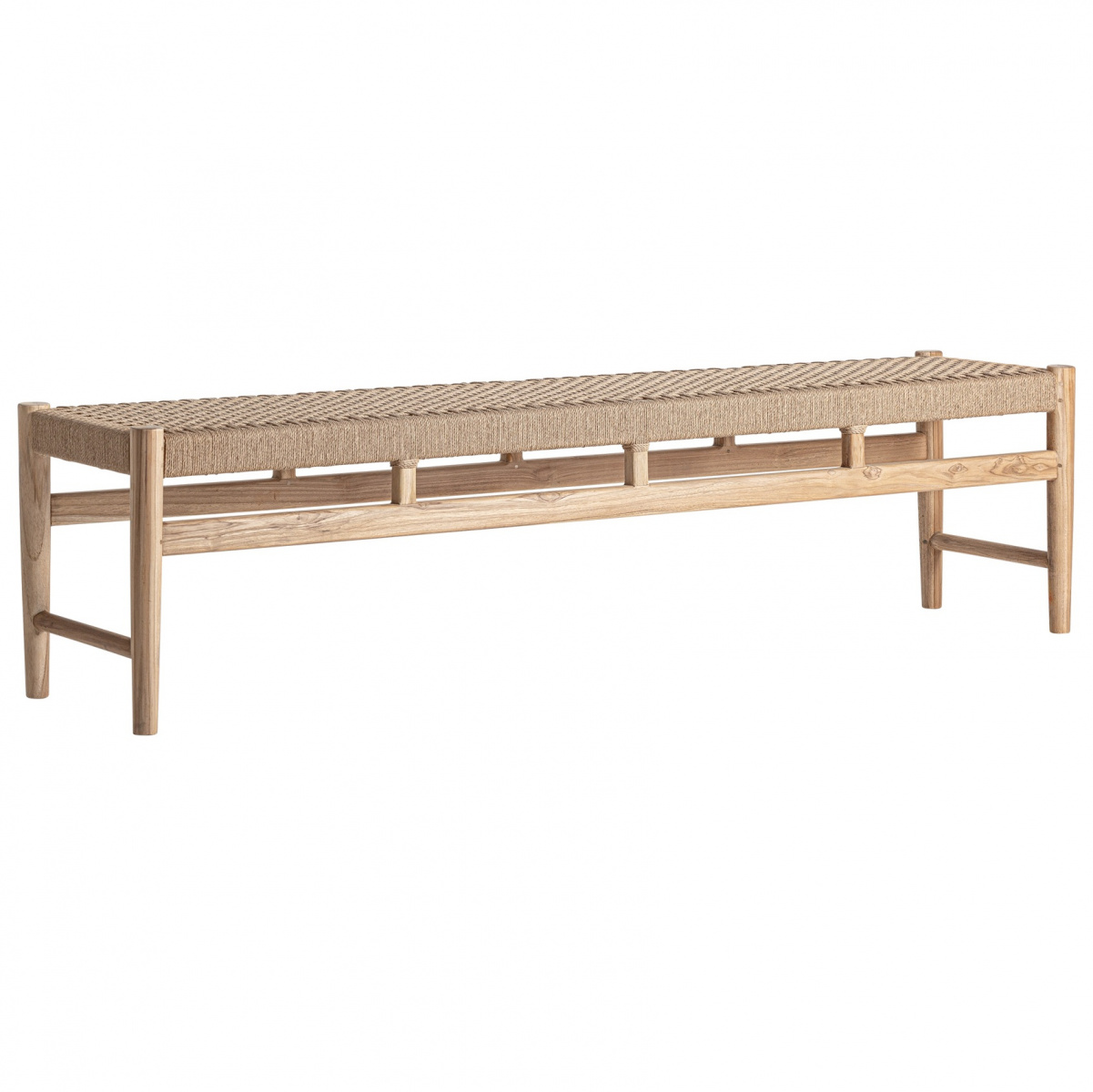 Скамья Vical Caen 37428, 180х40хh45 см, из массива тика, светлое дерево