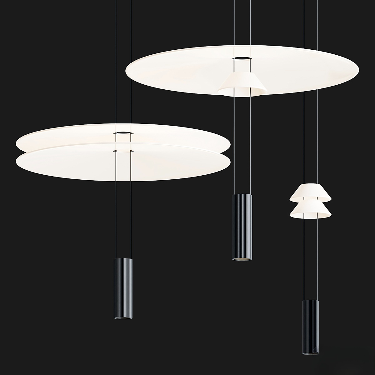 Подвесной светильник Vibia Flamingo 1510, Ø70 см, графит