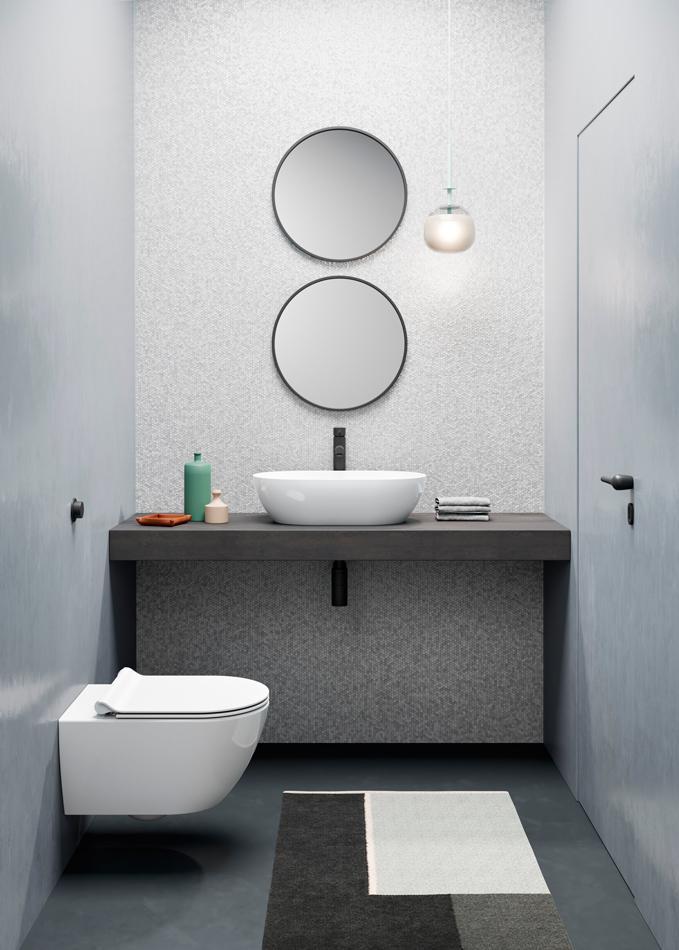 GSI Pura, подвесной унитаз 36х55 см (без сиденья), Swirlflush, Dualglaze, цвет белый глянцевый