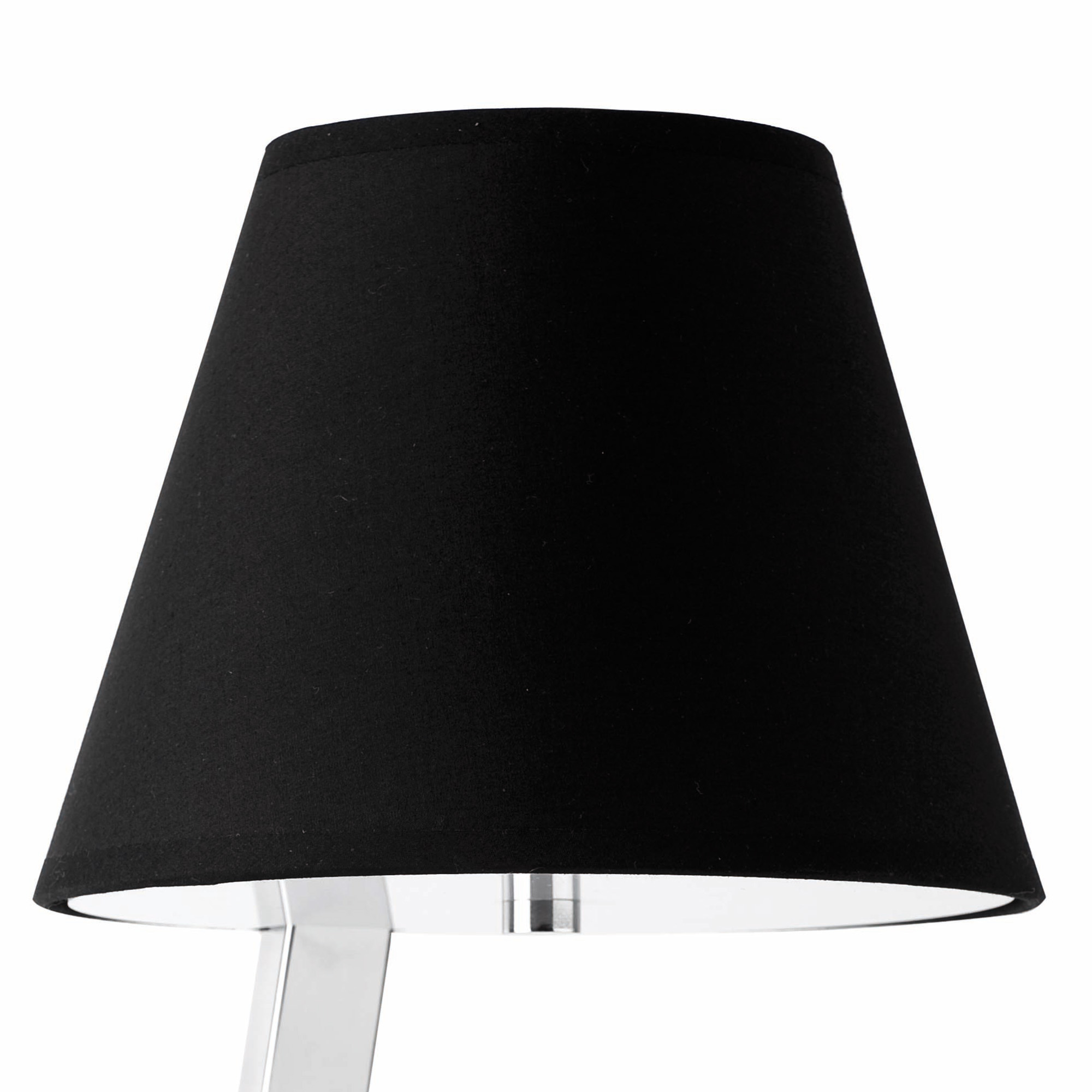 Настольная лампа Faro Moma 68501, черный абажур из ткани, хром