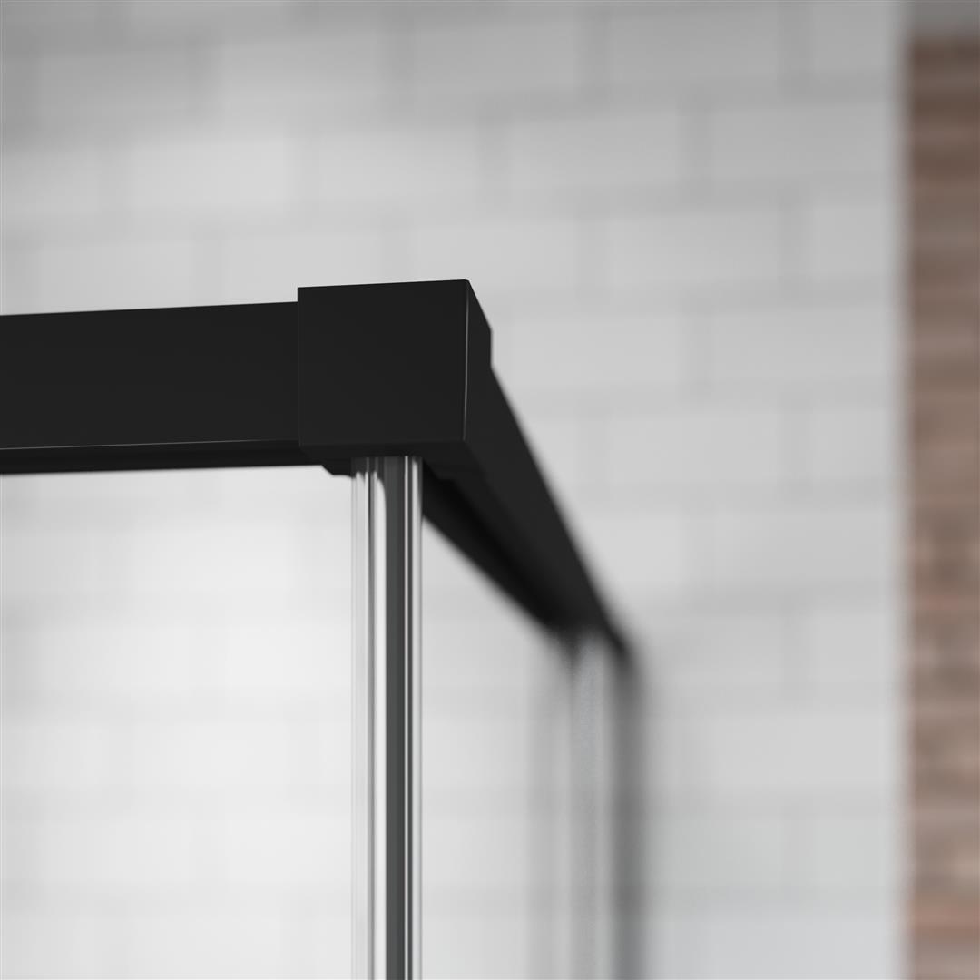 Radaway Idea KDD 90L, левая часть душевого угла 90 см, 
стекло прозрачное, профиль черный матовый
