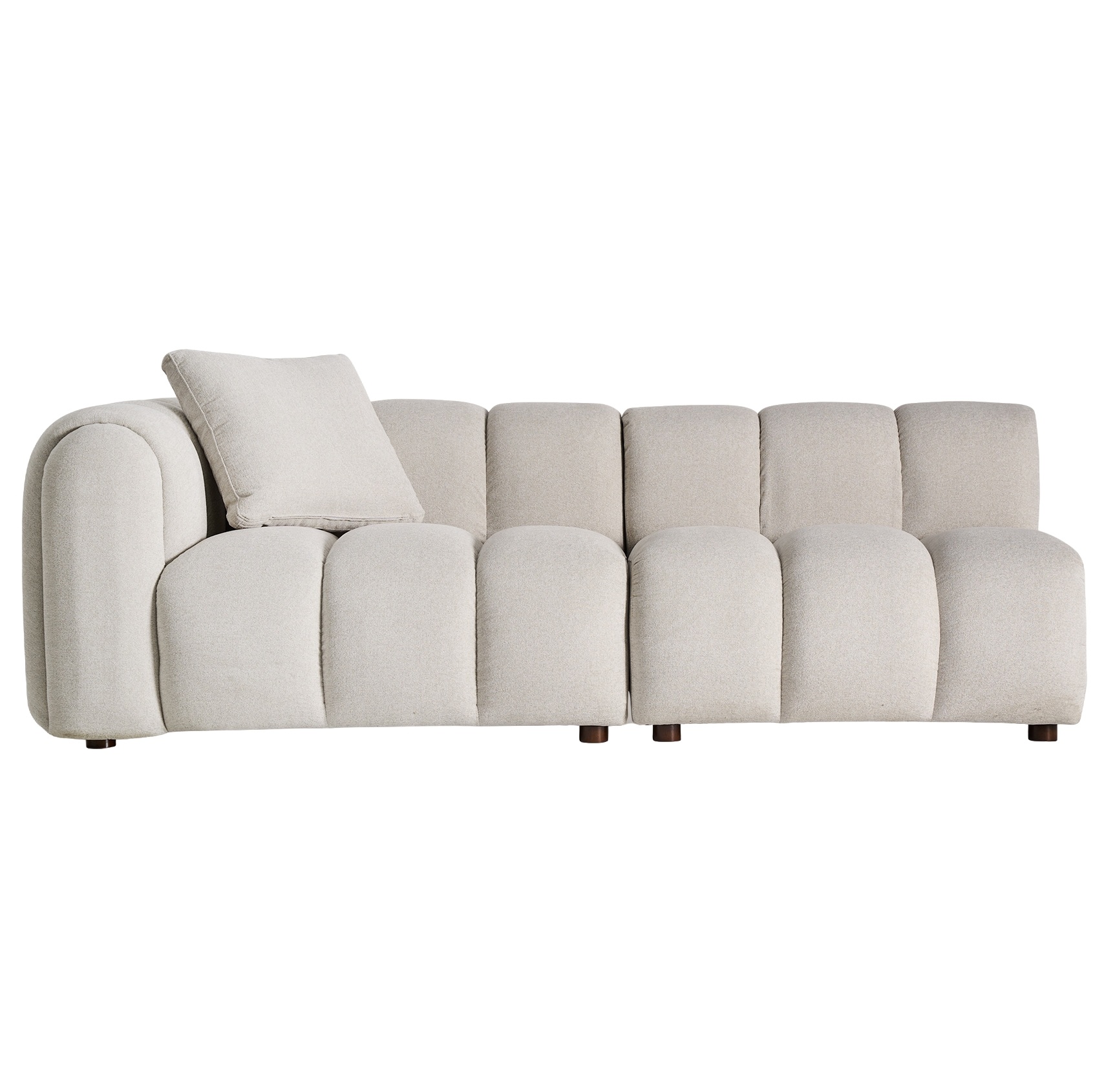 Правый модуль дивана Vical Dortan 37252, 125х105хh88 см, ножки из массива дерева, бежевый полиэстер