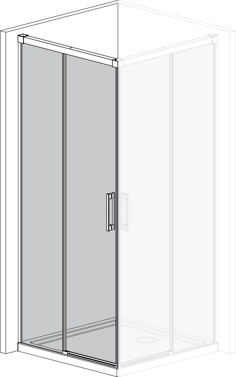 Radaway Idea KDD 90L, левая часть душевого угла 90 см, 
стекло прозрачное, профиль черный матовый