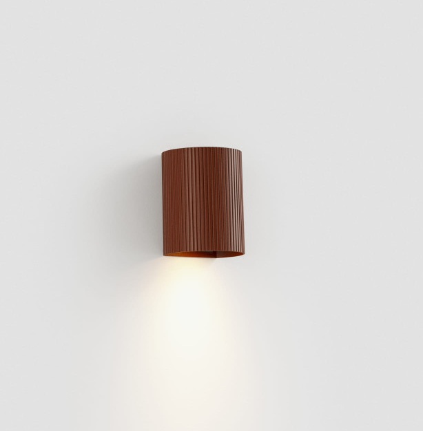 Faro Sole R 1L, настенный округлый светильник 40529, с рифлениями, цвет терракотовый