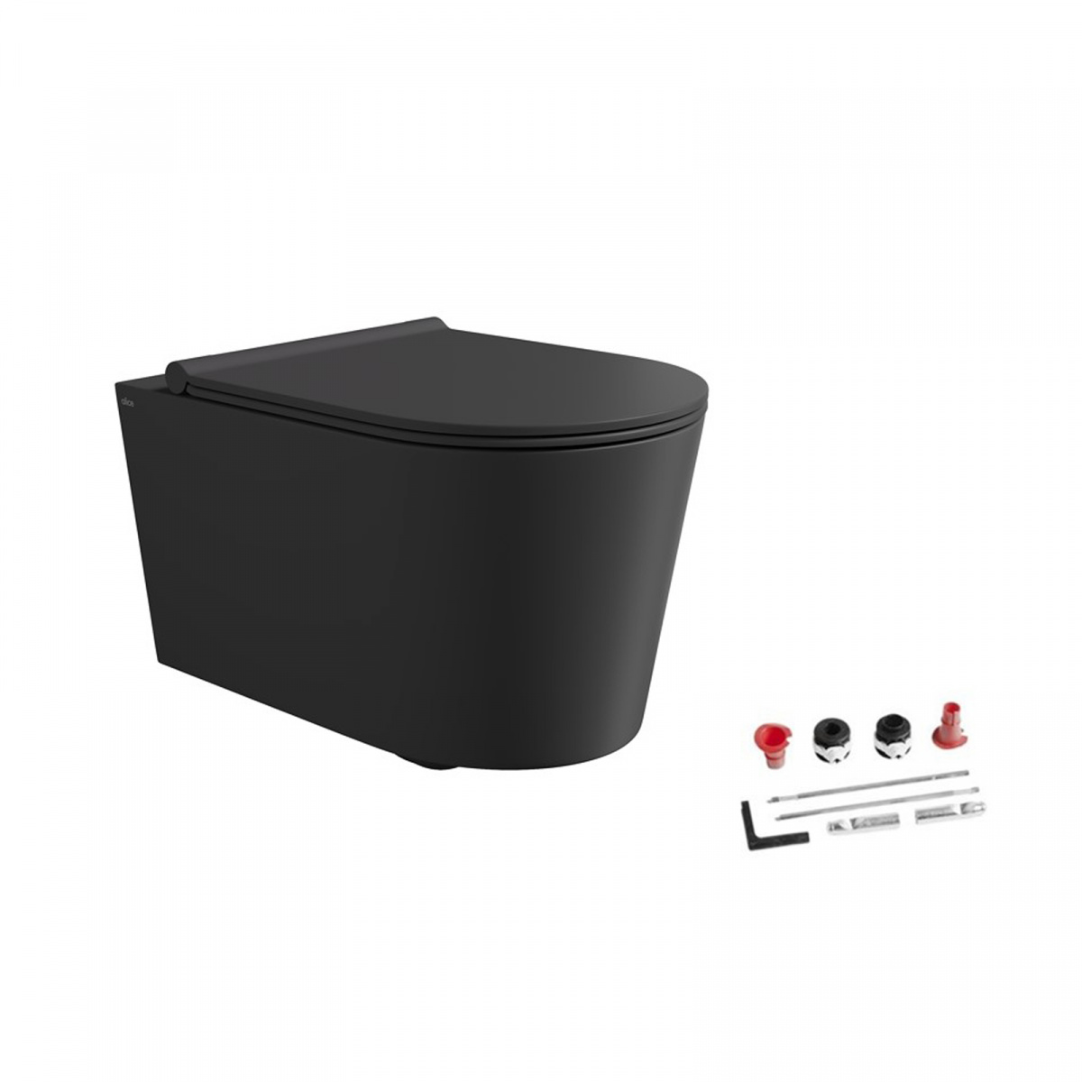 Alice Form, комплект подвесного унитаза 35x50 см, Aliglaze+, с сиденьем, цвет черный матовый