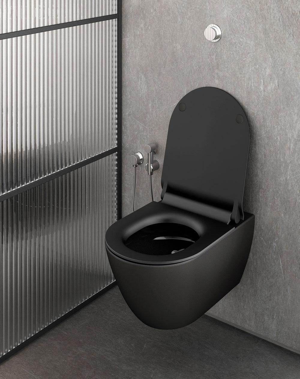 GSI Pura, подвесной безободковый унитаз 36х50 см (без сиденья), Swirlflush, Dualglaze, цвет Ardesia