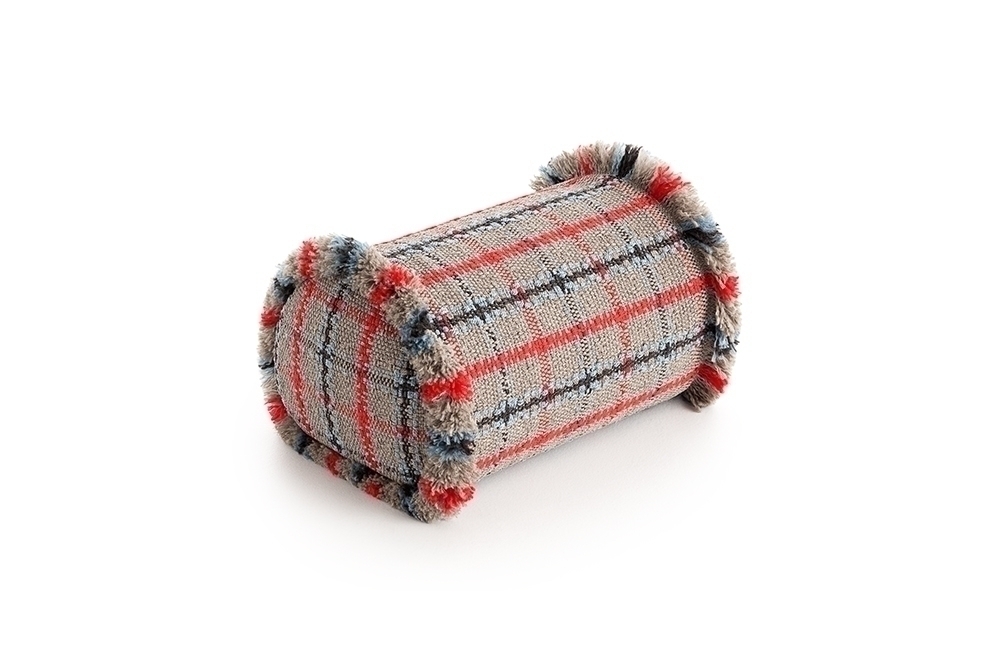 Подушка-ролл GL Tartan синяя большая