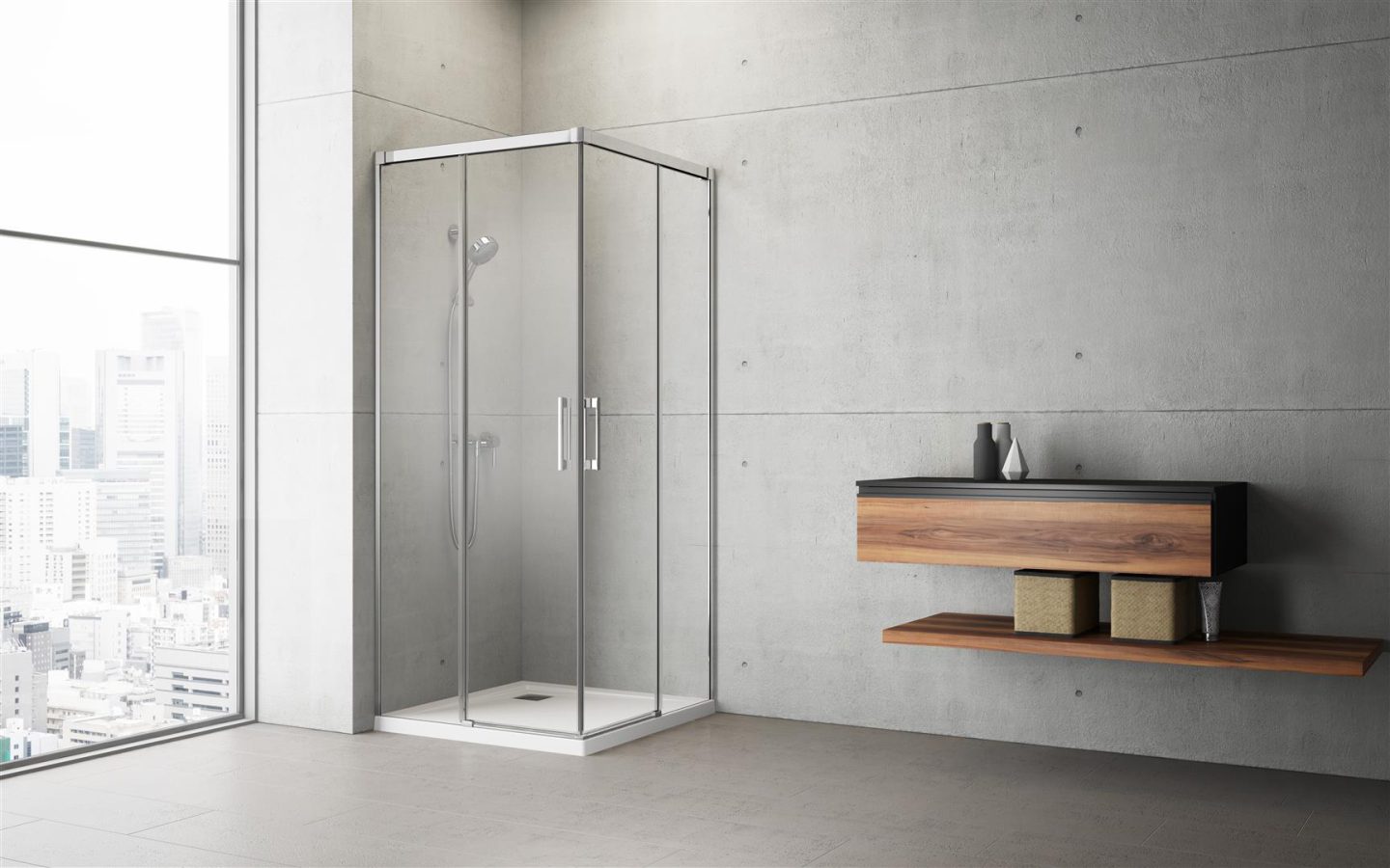 Radaway Idea KDD 120R, правая часть душевого угла 120 см, 
стекло прозрачное, профиль хром