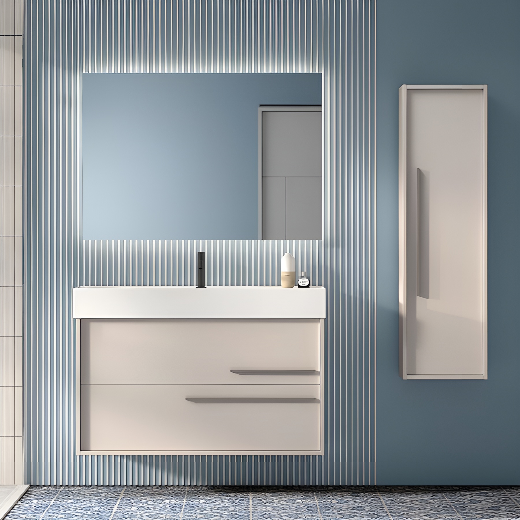 Пенал Visobath Aqua 34.5хh120 см, 73501, бежевый матовый лак (Cotton)