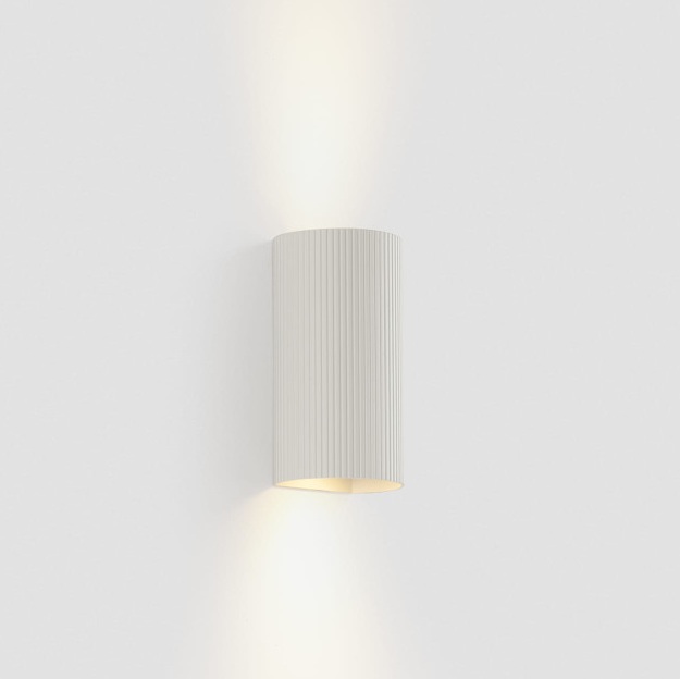 Faro Sole R 2L, настенный округлый светильник 40542, с рифлениями, цвет белый матовый