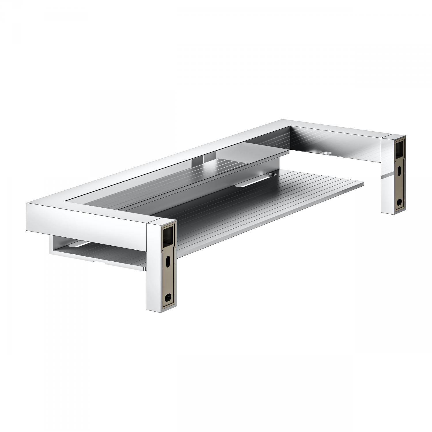 Keuco Edition 90 Square, полка для душа 36 см, с бортиками, цвет хром