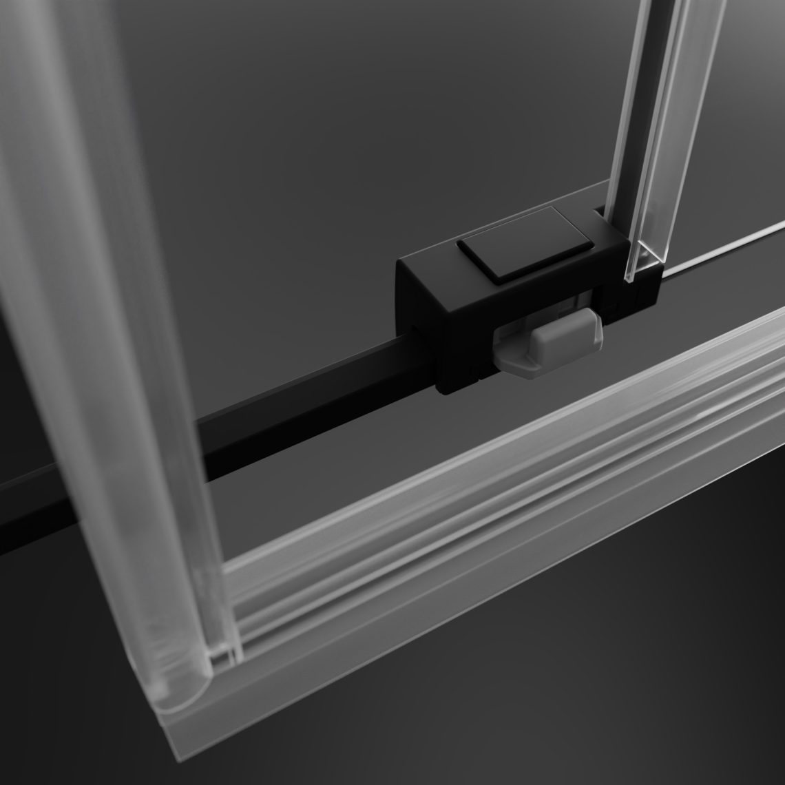 Radaway Idea KDD 90L, левая часть душевого угла 90 см, 
стекло прозрачное, профиль черный матовый