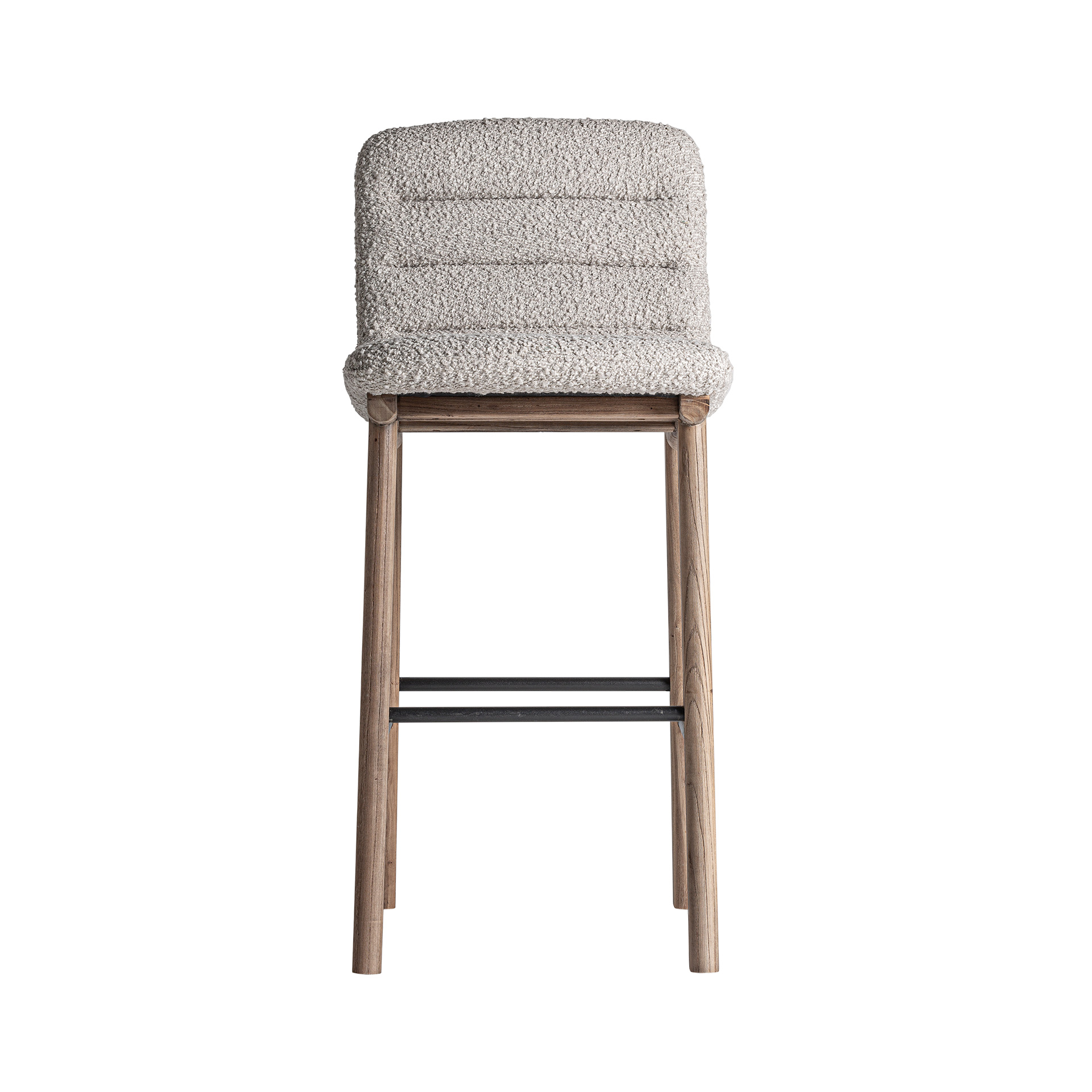 Барный стул Vical Jacquard 35775, 47х59хh106 см, бежевая ткань, ножки из массива вяза, цвет коричневый