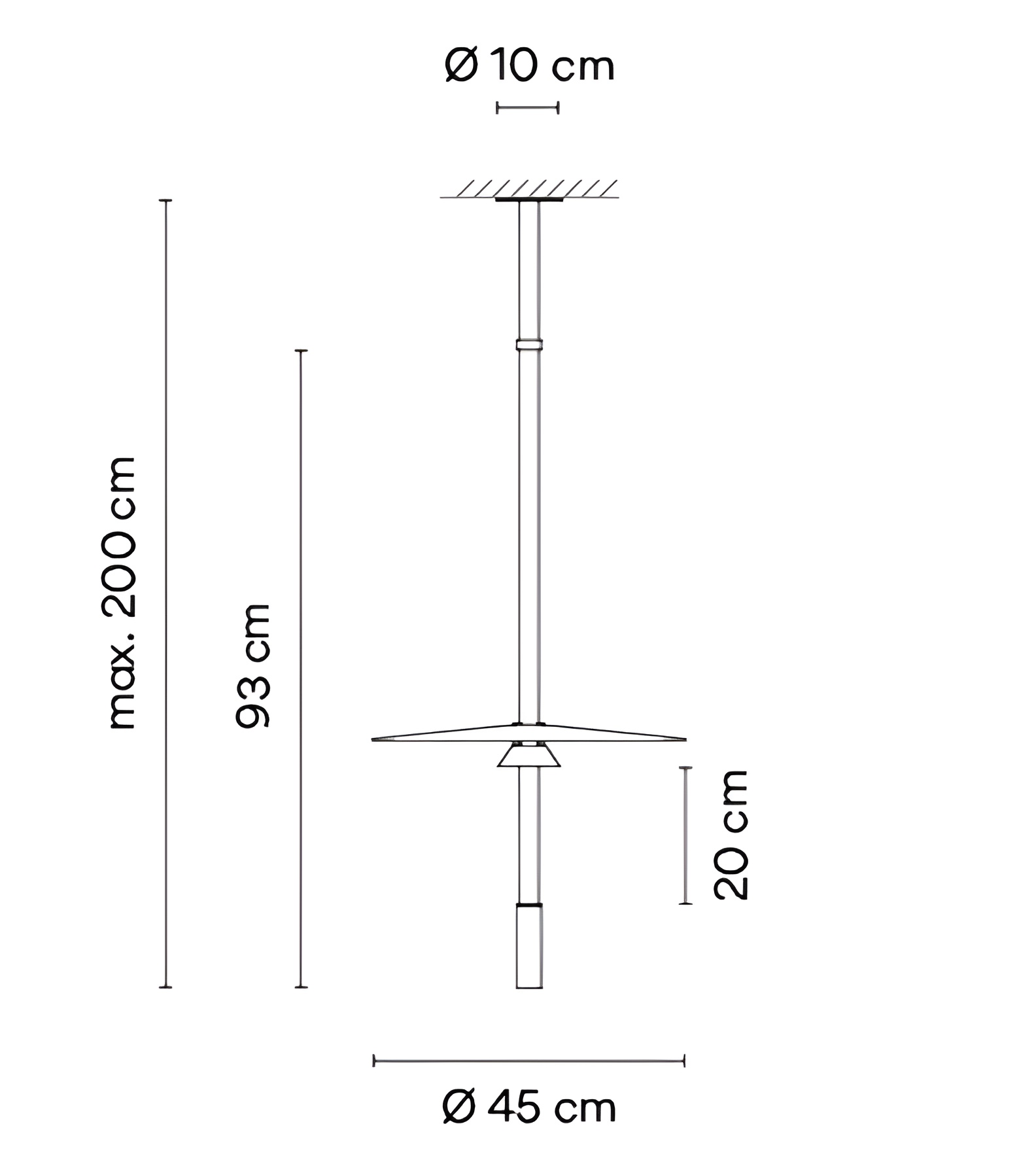 Подвесной светильник Vibia Flamingo Mini 1585, Ø45 см, черный матовый