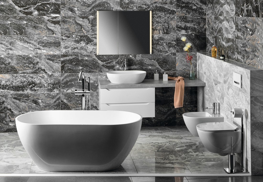 GSI Pura, подвесной унитаз 36х50 см (без сиденья), Swirlflush, Dualglaze, цвет белый глянцевый