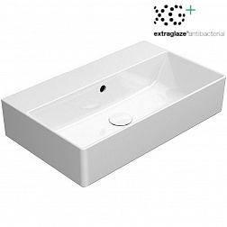 GSI Kube X, накладная/подвесная раковина 60х37хh16 см, Extraglaze, цвет белый глянцевый