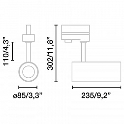 Трековый светильник  Fuga MEDIUM черный LED CRI95 21W 3000K 60є TRIAC