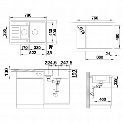 Blanco Legra 6S Compact, 521307, встраиваемая сверху кухонная мойка 78х50хh19 см, цвет кофе