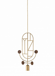 Подвесной светильник Wooden Dots WDS05 латунь-орех