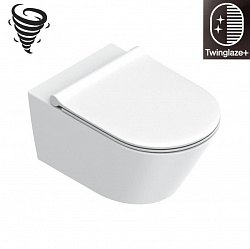 Catalano Zero Унитаз подвесной 55x35, безободковый, смыв Tornado, покрытие Twinglaze+, без крепежа, цвет белый матовый
