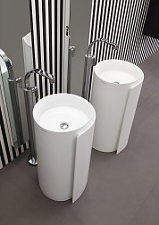 Раковина Flaminia Roll MR44C, напольная Ø44хh85 см, слив в пол, белый глянцевый