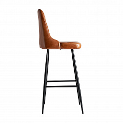 Барный стул Vical Dexter 31754, 46х50хh108 см, коричневая экокожа, ножки из стали, цвет черный матовый