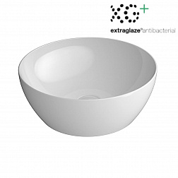 GSI Pura, накладная круглая раковина Ø42хh16 см, Extraglaze, цвет белый глянцевый