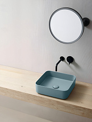 Раковина Cielo Shui Comfort SHCOLAQ40 PL, накладная 40х40 см, голубой матовый (Polvere)