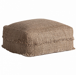Пуф Vical Liam 38171, 66x66xh34 см, из хлопка и льна, коричневый