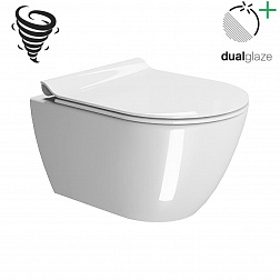 GSI Pura, подвесной унитаз 36х50 см (без сиденья), Swirlflush, Dualglaze, цвет белый глянцевый