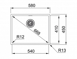 Franke Box BXX 210-54, встраиваемая (3 варианта) кухонная мойка 58х45хh20 см, цвет полированная сталь