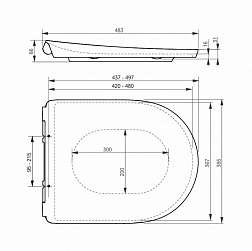 Toto GP, TC524EU, сиденье с микролифтом 38.5x48.3xh6.6 см, цвет белый глянцевый